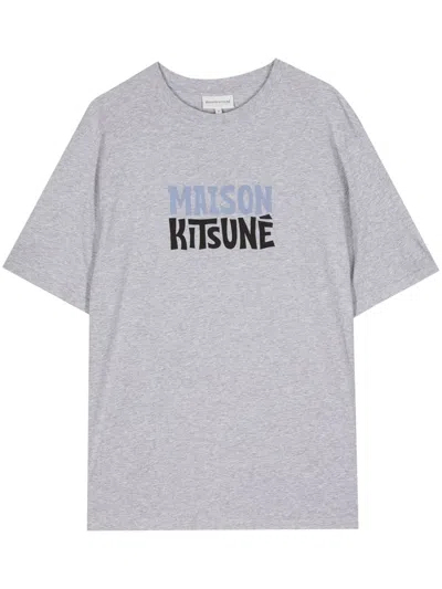 Maison Kitsuné Maison Kitsune Surf Club Comfort T-shirt-shirt Clothing In H120 Light Grey Melange