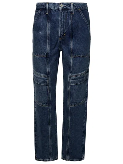 Agolde Blue Cotton Cargo Jeans