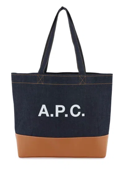 Apc Axel E/w Tote Bag In Blue