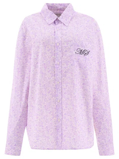 Marine Serre "flor Panelled" Shirt In Purple