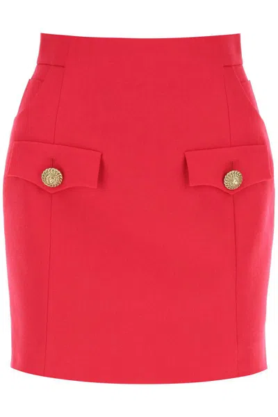 Balmain Grain De Poudre Mini Skirt In Pink