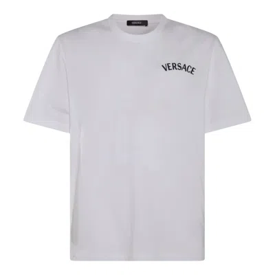 Versace White And Black Cotton T-shirt