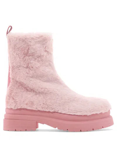 Jw Anderson J.w. Anderson Faux Fur Ankle Boots In Pink
