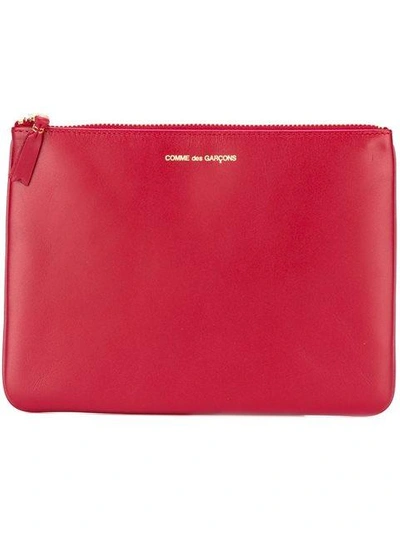 Comme Des Garçons Top Zip Wallet In Red