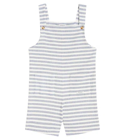 Donsje Kids' Dann Striped Cotton-blend Overalls In Blue