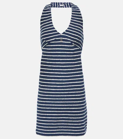 Givenchy Striped Jacquard Cotton Minidress In Blue