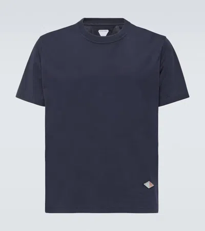 Bottega Veneta Logo Cotton Jersey T-shirt In Blue