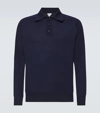 Bottega Veneta Wool Jersey Polo Sweater In Blue