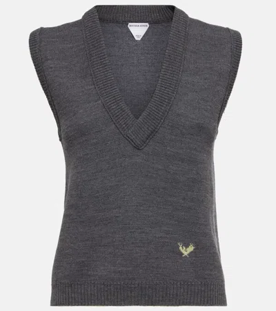 Bottega Veneta Wool Sweater Vest In Grey