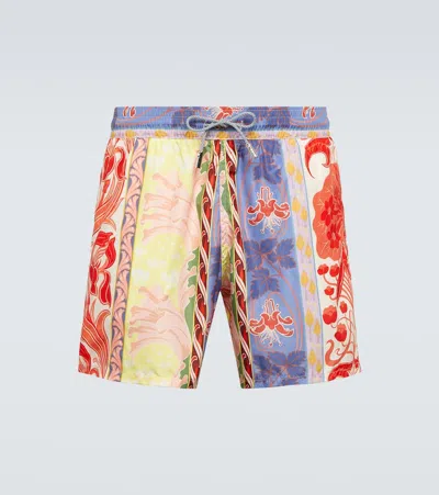 Etro Printed Swim Trunks In Animal Print