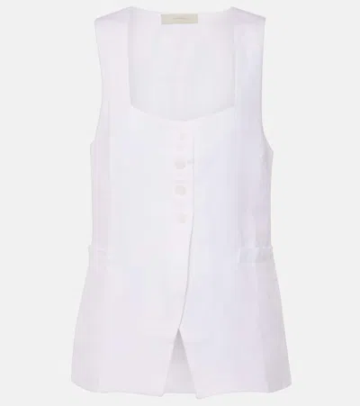 Faithfull Maya Linen Vest In White