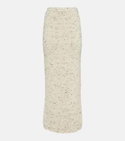 Bottega Veneta Ribbed-knit Wool Maxi Skirt In White