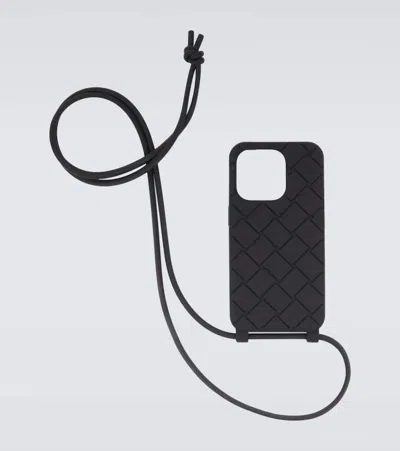 Bottega Veneta Iphone 15 Pro Case With Strap In Black