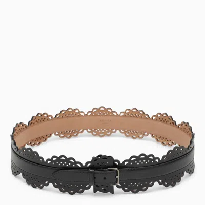 Alaïa Alaia Vienne Black Perforated Leather Belt Women