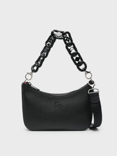 Christian Louboutin Large Loubila Leather Chain Shoulder Bag In Black