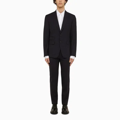 Dsquared2 Navy Single-breasted Wool Suit Men In Blue
