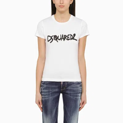 Dsquared2 White Cotton T-shirt With Logo Women