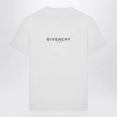 Givenchy Reverse White Cotton Oversize T-shirt With Logo Men