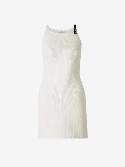 Courrèges Ribbed Mini Dress In White