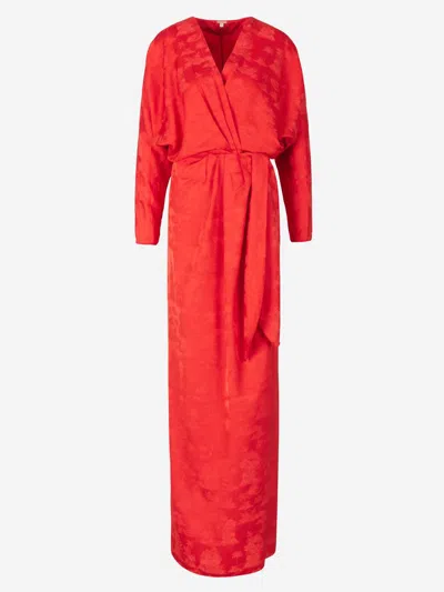 Johanna Ortiz Barnacle Maxi Wrap Dress In Red