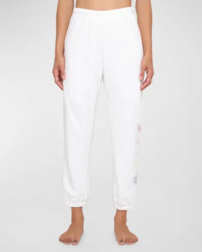 Spiritual Gangster All Eyes Luna French Terry Sweatpants In White