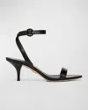 Veronica Beard Darcelle Leather Ankle-strap Sandals In Black