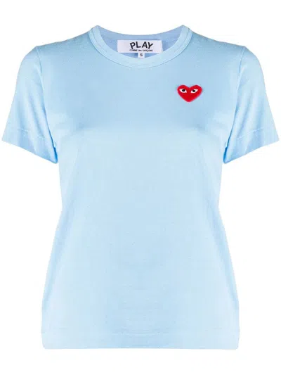Comme Des Garçons Play Heart Logo T-shirt Clothing In Blue