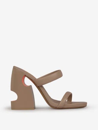 Off-white Pop Bulky Mules In Brown