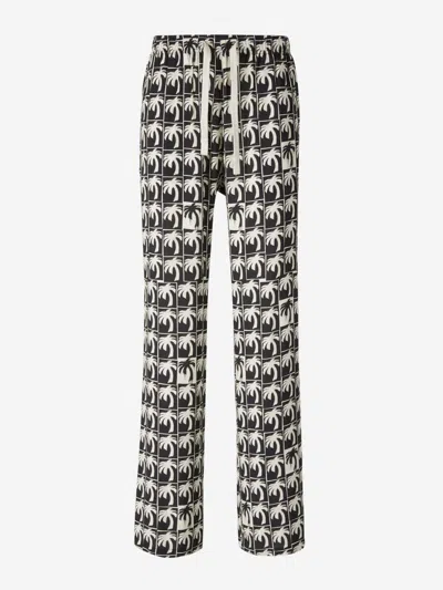 Palm Angels Printed Straight Joggers In Black