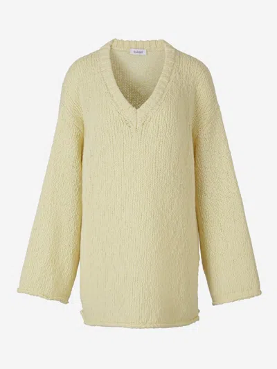 Rodebjer Wool And Cotton Sweater In Light Yellow