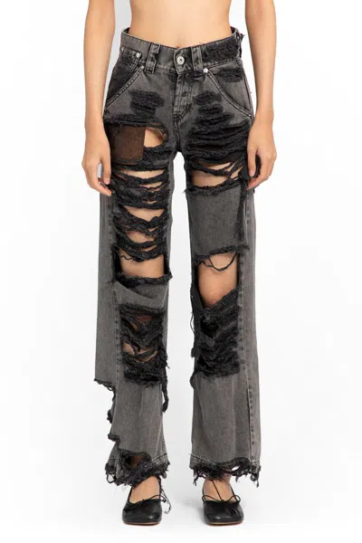 Vaquera Ripped Straight-leg Jeans In Black