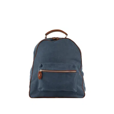Barba Blue Cotton Canvas Backpack