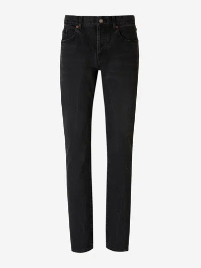 Saint Laurent Slim Denim Pants In Black