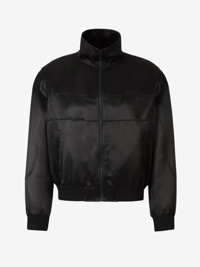 Saint Laurent Teddy Bomber Jacket In Embroidered Logo On The Front