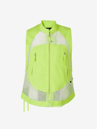 Stone Island Shadow Project Mesh Panel Waistcoat In Lime Green