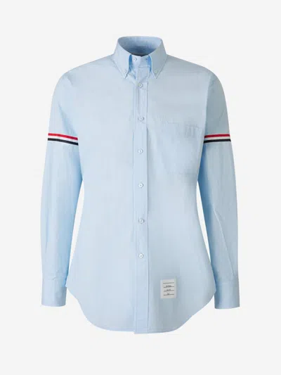 Thom Browne Cotton Oxford Shirt In Blue