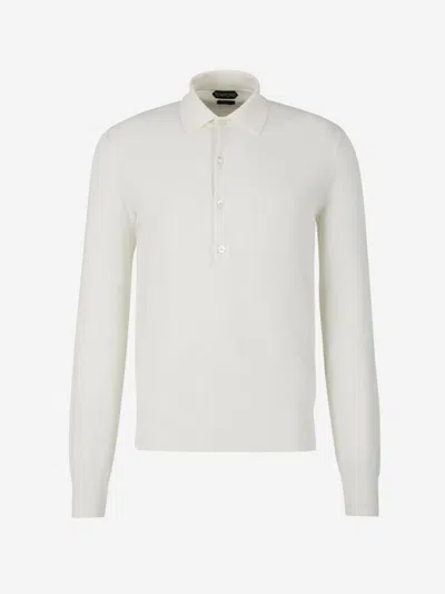 Tom Ford Silk And Cotton Polo In Beige