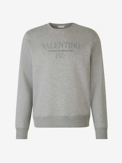 Valentino Cotton Logo Sweatshirt In Logo Printed On The Front