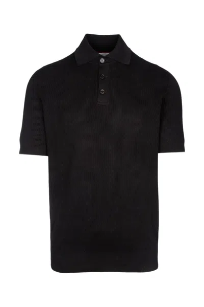 Brunello Cucinelli Knitted Polo Shirt In Ch101