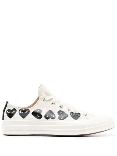 Comme Des Garçons Play X Converse Multi Black Heart Chuck Taylor All Star '70 Low Sneakers In Beige