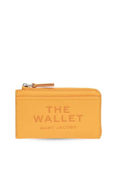 Marc Jacobs The Leather Top Zip Wallet In Orange
