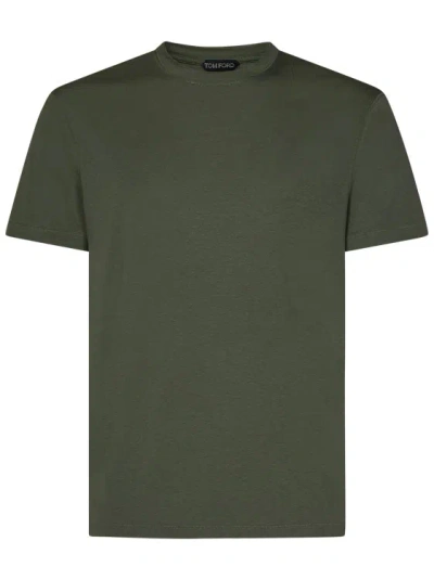 Tom Ford Basic Crewneck T-shirt In Green