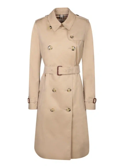 Burberry Cotton Trench Coat In Neutrals