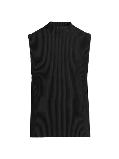 Issey Miyake Men's Pleated Knit Tank Top In Black