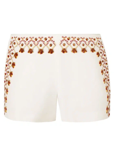 Ermanno Scervino Embroidered Shorts In White