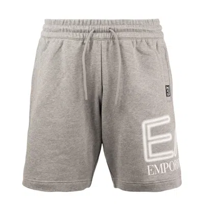 Ea7 Emporio Armani Logo Series Bermuda Shorts In Gray Cotton