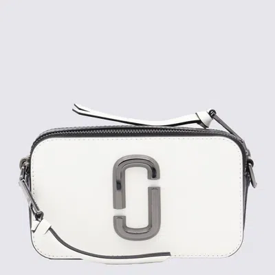 Marc Jacobs White Leather The Snapshot Crossbody Bag In Black