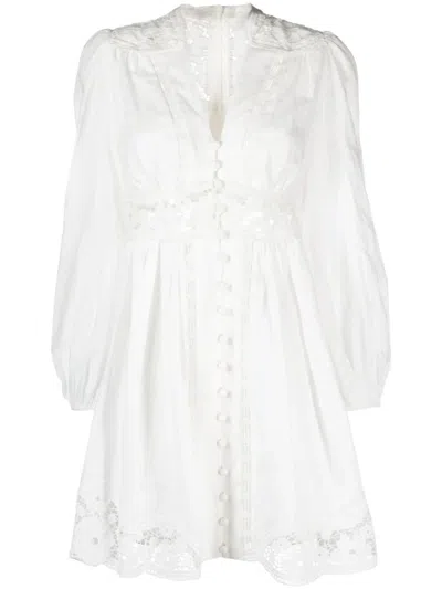 Zimmermann Short Dress August In White