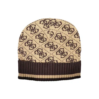 Guess Jeans Brown Polyester Hats & Cap In Multi