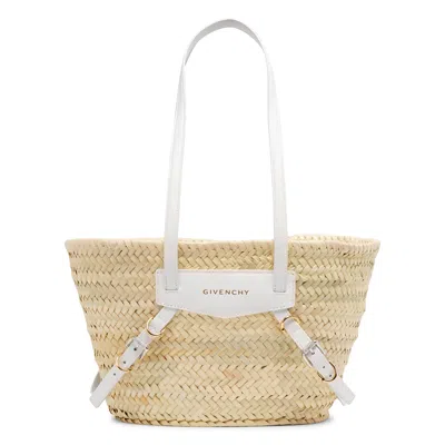 Givenchy Plage Voyou Raffia Small White Bag In Brown
